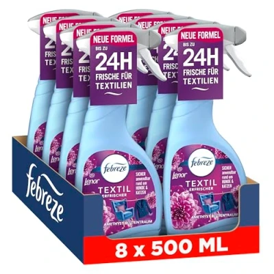 Abbildung von Febreze Textilerfrischerspray 500 ml Lenor Amethyst Blütentraum Mit FrischeLuft Technologie Bekämpft Selbst In Textilien Festsitzende Gerüche Und Hinterlässt Einen Frischeduft