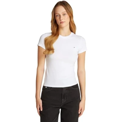 Abbildung von Tommy Jeans SLIM C NECK TEE Tshirt basic, Damen, Größe: 42, White