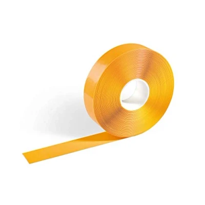 Abbildung von Durable Bodenmarkierungsband Duraline Strong, abriebfest und rutschhemmend, 50 mm x 1,2 30 m (B H L), RAL 1003 Signalgelb, 172504