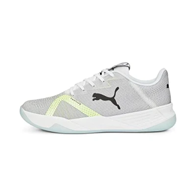 Abbildung von PUMA Unisex Accelerate Turbo II Hallenturnschuh, White Black Fizzy Light Nitro Blue, 40.5 EU