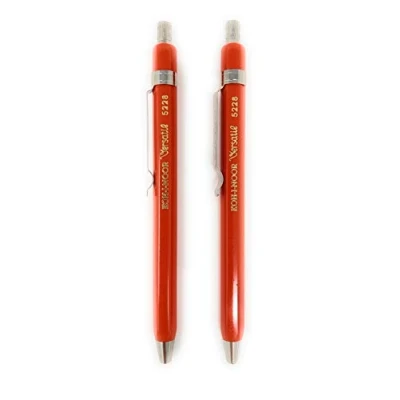 Abbildung von KOH I NOOR Fallbleistift No. 5228CL kurz Druckbleistift Metall 2er Set rot