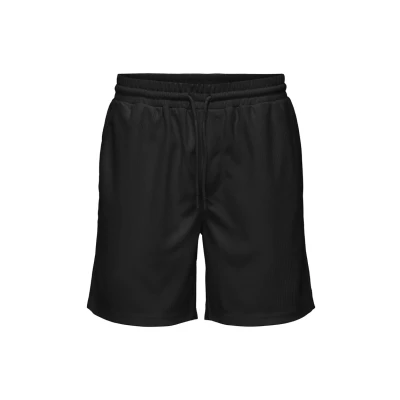 Abbildung von Only &amp; Sons LIFE Plizze Shorts, Herren, Größe: Small, Black