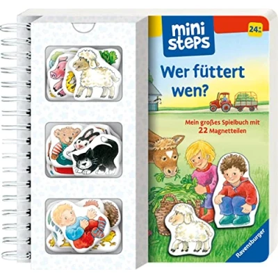 Abbildung von ministeps: Wer füttert wen?: Mein großes Spielbuch mit 22 Magnetteilen. Ab 24 Monaten