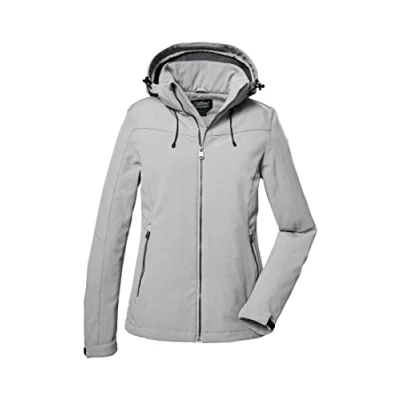 Abbildung von Killtec Damen Softshelljacke Softshell Jacke mit abzippbarer Kapuze wasserabweisend, Winddicht, atmungsaktiv 00212 hellgrau 40