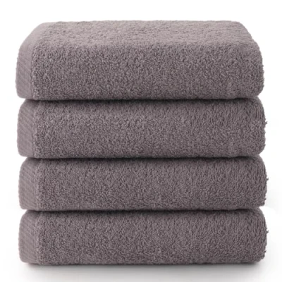 Abbildung von Top Towel Plus Badetücher 4 Gesichts oder Bidettücher 30 x 50 cm 100% Baumwolle Grau