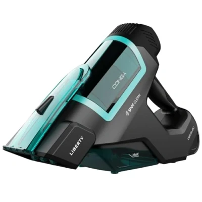 Abbildung von Cecotec Conga Hand Carpet&amp;Spot Clean 2500 Polsterstaubsauger, 50W, 3 in 1: Sprüht, Reinigt und Saugt, Flüssigkeiten Feststoffe, 2 Tanks, je 350 ml für Schmutz sauberes Wasser, Autonomie 25 Min