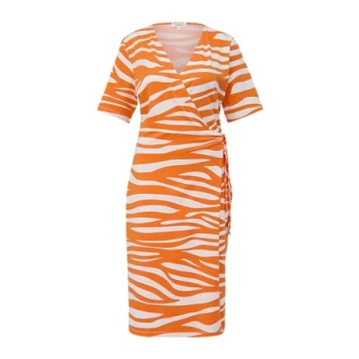 Abbildung von s.Oliver Vausschnitt Jerseykleid, Damen, Größe: 34, Orange