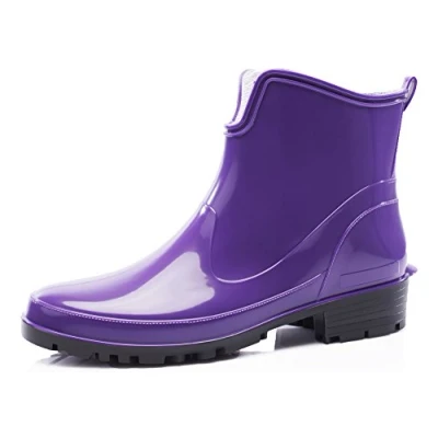 Abbildung von Ladeheid Gummistiefel Damen Kurz Wasserdicht Damenschuhe Elegant und Bequem LA 930 (Violett, 39 EU)