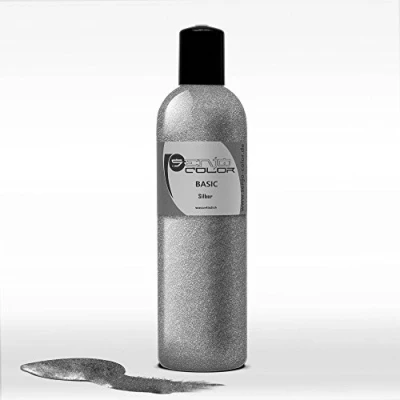 Abbildung von Senjo Color Basic Bodypainting Farbe Silber metallic I Kosmetische Körperfarbe parabenfrei Liquid für Airbrush und Pinsel 250ml