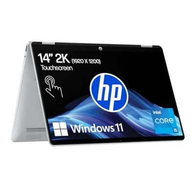 Abbildung von HP OmniBook 5 Flip 14 fp0254ng 2 in 1 Convertible Laptop, Zoll 2K Touchscreen (1920 x 1200), Intel Core i5 1334U, 16 GB RAM, 512 SSD, QWERTZ, Windows 11 Home, Silber