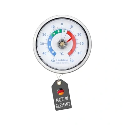 Abbildung von Lantelme Kühlschrankthermometer selbstklebend Thermometer auch für Gefrierschrank Eisfach Kühltheke Kühlzelle Kühlfach Kühlschrank zum ankleben Bimetall und Analog (Silber)
