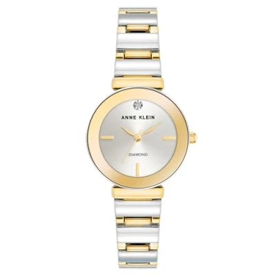 Abbildung von Anne Klein Damen Analog Quarzwerk Uhr mit Legierung Armband AK/2435SVTT