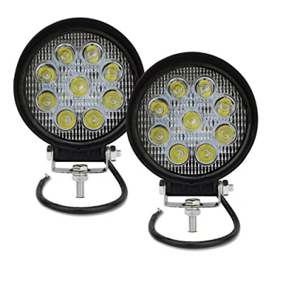 Abbildung von AUXTINGS LED Arbeitsscheinwerfer 2 Stück 4 Zoll 10 cm 27W runde Hochwasser Leuchten, große Strahlbevölkerung für SUV All Terrain LKWs und 4x4 Nebelscheinwerfer