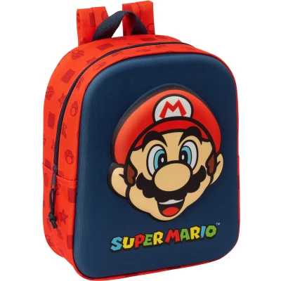 Abbildung von SUPER MARIO 3D Kindergartenrucksack, anpassbar an den Wagen, einfache Reinigung, ideal für Kinder verschiedener Altersgruppen, bequem und vielseitig, Qualität Widerstandsfähigkeit, 22 x 10 27