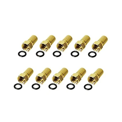 Abbildung von Premium X 10x F Stecker 8 mm mit Gummidichtring für Koaxialkabel Antennenkabel Koax Kabel