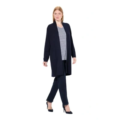 Abbildung von Ulla Popken LONG OPEN Front Strickjacke, Damen, Größe: 50/52, Dark blue
