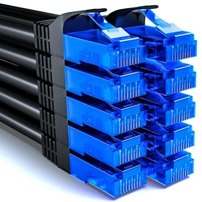 Abbildung von deleyCON 10x 0,25m CAT6 Netzwerkkabel Set Kurzes 25cm U UTP RJ45 CAT 6 LAN Kabel Patchkabel Ethernetkabel DSL Switch Router Modem Repeater Patchpanel Schwarz