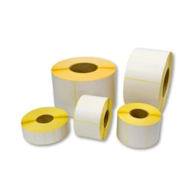 Abbildung von Emerson Thermoetiketten auf Rolle 58x60 mm 800 Stück je Selbstklebende Etiketten für Thermodrucker Aufkleber zum beschriften Klebeetiketten Weiß
