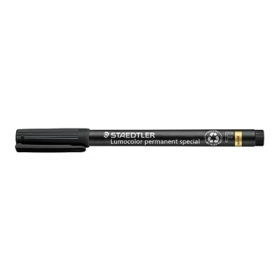 Abbildung von STAEDTLER 319 F 9 Folienstift Lumocolor special Spitze, circa 0.6 mm, permanent, schwarz, 10 Stück im Kartonetui, VE