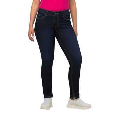 Abbildung von Ulla Popken Schmales BEIN, HIGH Waist Jeans Slim Fit, Damen, Größe: 50, Dark blue denim