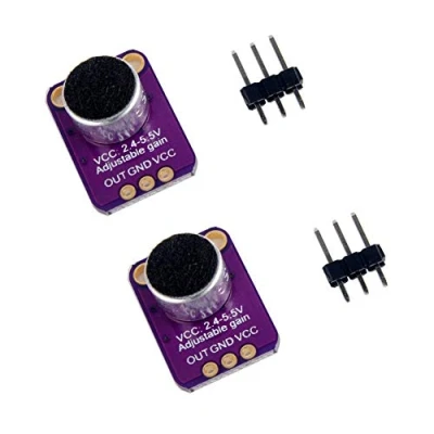 Abbildung von ARCELI 2 stücke Elektret Mikrofonverstärker, GY MAX4466 Breakout Sensor mit Einstellbarer Verstärkungsregelung für Arduino