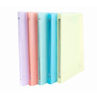 Abbildung von Exacompta 51170E 5er Pack Premium Kunststoff Ringbuch Chromaline aus flexiblem transluzentem Polypropylen 4 Ringe Füllhöhe 15mm DIN A4 Plastikordner ideal für Büro und Schule farbig sortiert