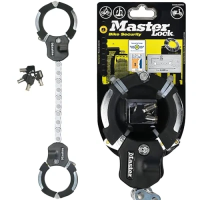 Abbildung von Master Lock zertifiziert und patentierte E Scooter Schloss, Handschellenschloss, Fahrradschloss, 55 cm, ideal für Roller, Fahrrad, Kinderwagen