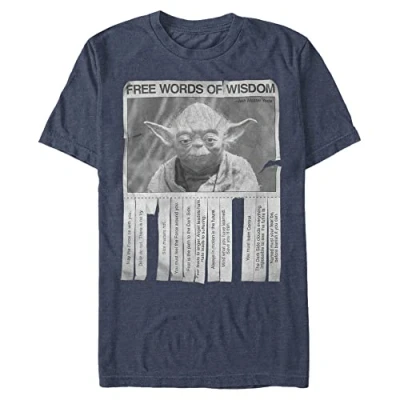Abbildung von Star Wars unisex adult Words of Wisdom T shirt Shirt, Premium Navy Heather, Medium US
