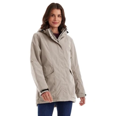 Abbildung von killtec Damen Funktionjacke/Outdoorjacke wasserdicht mit abzippbarer Kapuze Jacke, hellsand, 48, 43285 000