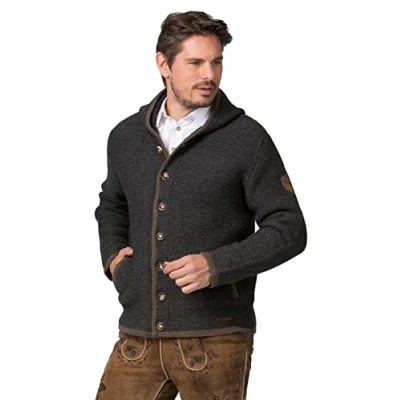 Abbildung von Stockerpoint Herren Alex Trachtenstrickjacke, anthrazit, 48