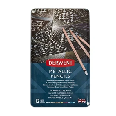 Abbildung von Derwent Metallic Buntstifte, Zeichnen &amp; Schreiben, 12er Set, Professionelle Qualität, 2305599
