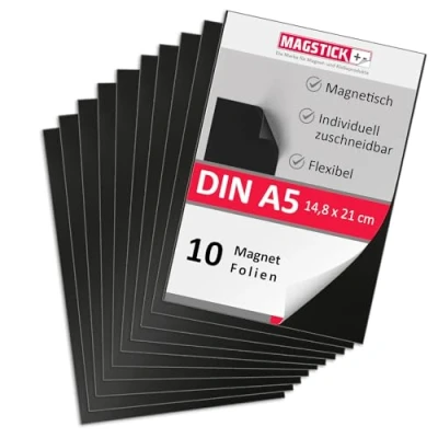 Abbildung von 10er Set Magnet Folie in DIN A5 I selbstklebende Platten mag_272