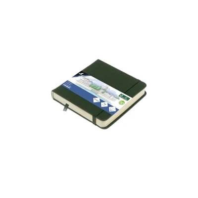 Abbildung von Kangaro Art Skizzenbuch 12x12cm Forest Green PU Hardcover 80 Blatt 140 Gramm cremefarbenes Papier mit Gummiband und Band