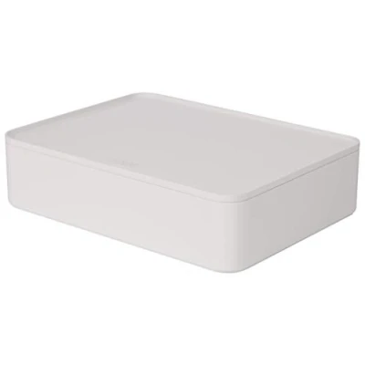 Abbildung von HAN Schubladenbox Allison SMART ORGANIZER Utensilienbox mit Innenschale und Deckel/ Serviertablett, stapelbar, für Büro, Schreibtisch, Badezimmer, Küche, möbelschonende Gummifüße, 1110 12, weiß
