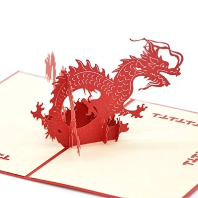 Abbildung von Medigy 3D Pop Up Grußkarte für die meisten Anlässe, dreidimensional, der chinesische Drache