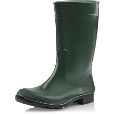 Abbildung von Ladeheid Damen Gummistiefel 100% Wasserdticht Regenstiefel LA 967 (Flaschengrün/Schwarz, 39 EU)