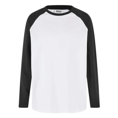 Abbildung von Urban Classics Raglan Langarmshirt für Kinder, Größe: 134/140, White black