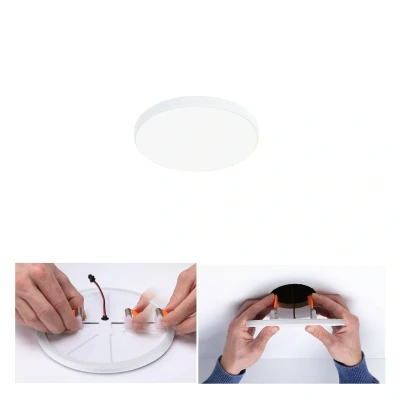Abbildung von Paulmann 79950 LED Panel Einbaupanel Veluna VariFit Edge 90mm rund dimmbar Tageslichtweiß Weiß Kunststoff Beleuchtungssystem 4000 K