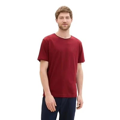Abbildung von TOM TAILOR Herren 1034536 T Shirt, 13721 Burgundy Dark Red, L