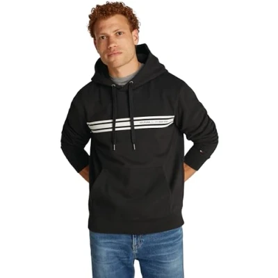 Abbildung von Tommy Hilfiger Central Chest Stripe Hoody Unisex Sweatshirt, Größe: XL, Black