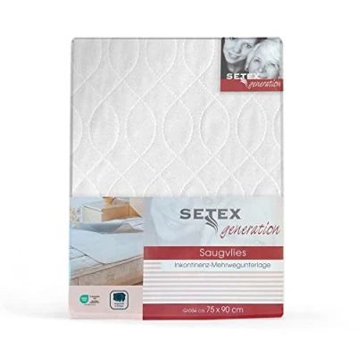 Abbildung von SETEX Wasserdichte Saugvlies Matratzenauflage, 75 x 90 cm, zum Schutz der Matratze, Generation, Weiß