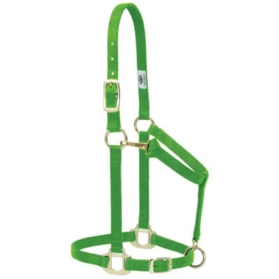 Abbildung von Weaver Leather Original Verstellbares Pferdehalfter, Nylon, mittelgroßes Pferd, Grün (Lime)