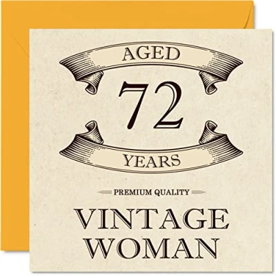 Abbildung von Stuff4 Geburtstagskarte zum 72. Geburtstag für Frauen Alter 72 Jahre lustige Mama Schwester Frau Oma Tante, 145 mm x Damen Grußkarten,