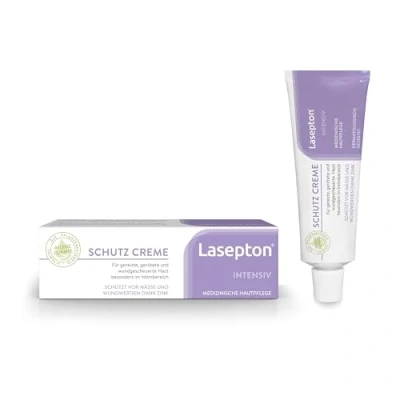 Abbildung von Lasepton Intensiv Schutz Creme, 80 ml: Schutzsalbe zum der Haut vor Nässe, Reizstoffen und Reibung, Schutzbalsam gegen Juckreiz Rötungen im Intimbereich