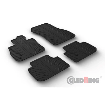 Abbildung von Gledring 0538 Fußmattensatz Gummi vorne und hinten 4 schwarz 800mm 600mm