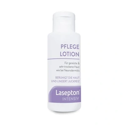 Abbildung von Lasepton INTENSIV Pflege Lotion, 50 ml: Feuchtigkeitscreme für sehr trockene Haut, Bodylotion gereizte und juckende bei Neurodermitis, schnell einziehend, parfümfrei