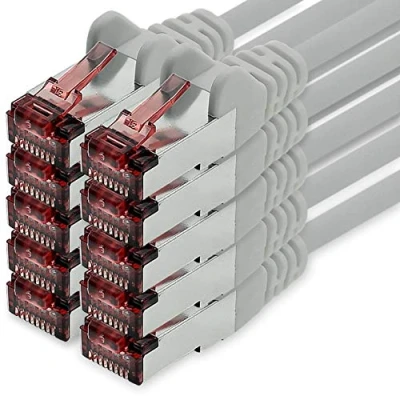 Abbildung von 1aTTack.de Cat6 Netzwerkkabel 10 X 2m grau Ethernetkabel Lankabel Lan Netzwerk Kabel Sftp Pimf Patchkabel 1000 Mbit s