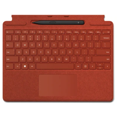 Abbildung von Microsoft Surface Pro Signature Keyboard (Mohnrot) im Bundle mit Slim Pen 2 kompatibel (11. Edition), 9 &amp; 8