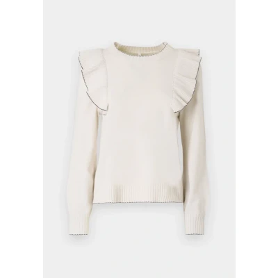 Abbildung von ONLY Onlama LIFE O NECK Ruffle Strickpullover, Damen, Größe: XS, Birch