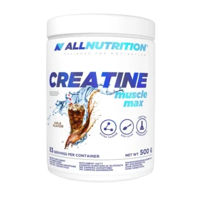 Abbildung von ALLNUTRITION Creatine Muscle Max Supplements Muskelaufbau Creatin Monohydrat mit Taurin Leistungssteigerung und ohne Zuckerzusatz Keratin Pulver Fitness 500g Cola